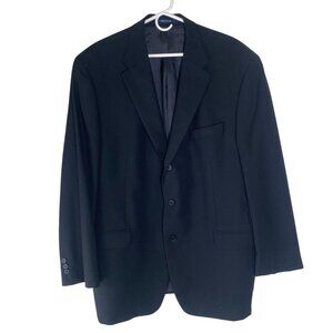 Ralph‎ Ralph Lauren Wool Blazer Jacket Mens 47R Black Woolmark Career